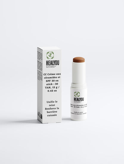 Crema CC con ceramidas y SPF 30 en formato barra: 30 TAN, 12 g / 0,42 oz