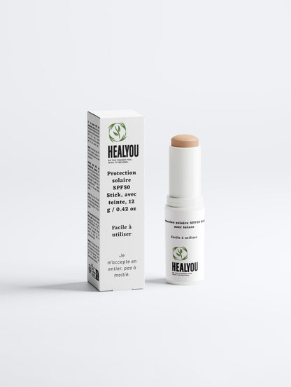 SPF50 Sunscreen Stick, with tint. Weight 12 g / 0.42 oz